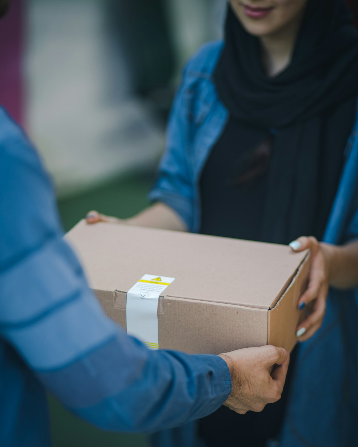 Parcel arriving at a customer's door